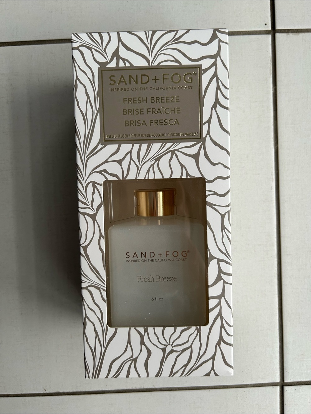 Brand New Sand + Fog Fresh Breeze Reed Diffuser California Scent lasts 6 months